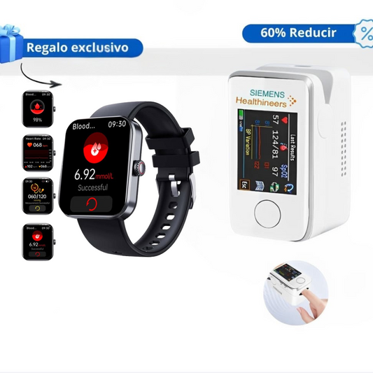 Medidor de glucosa en sangre multifuncional Siemens + Reloj Monitorizador - COMPRA 1 Y RECIBE OTRO GRATIS