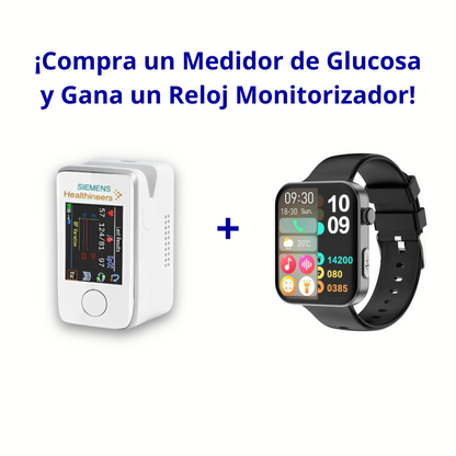Medidor de glucosa en sangre multifuncional Siemens + Reloj Monitorizador - COMPRA 1 Y RECIBE OTRO GRATIS